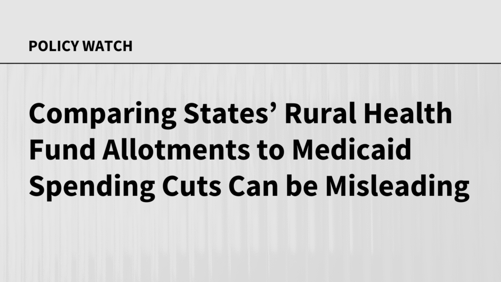 Comparing States’ Rural Health Fund Allotments to Medicaid Spending Cuts Can be Misleading