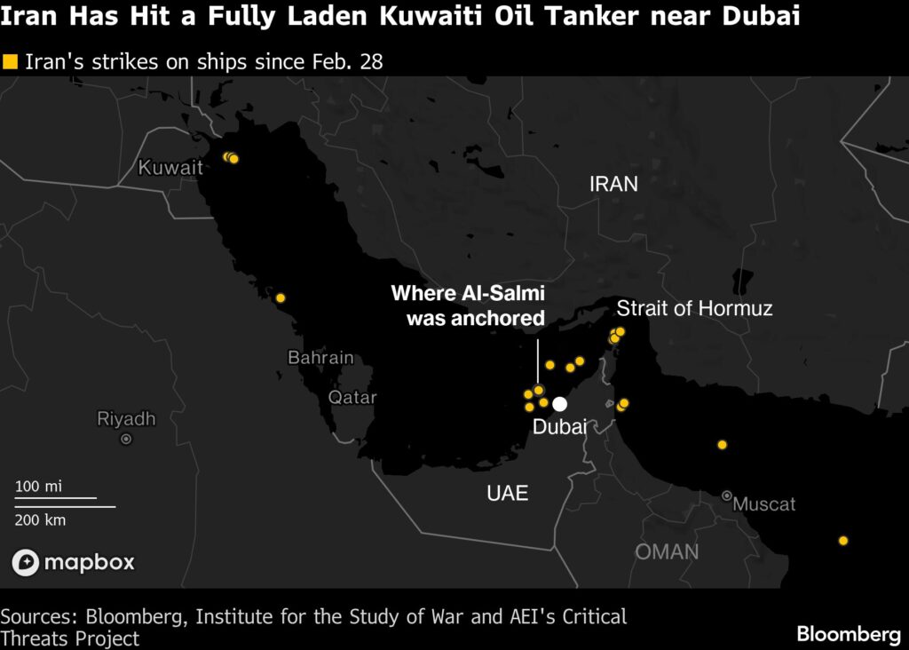 Iran Strikes Fully Laden Kuwait Oil Tanker in Dubai Port Iran Strikes Fully Laden Kuwait Oil Tanker in Dubai Port